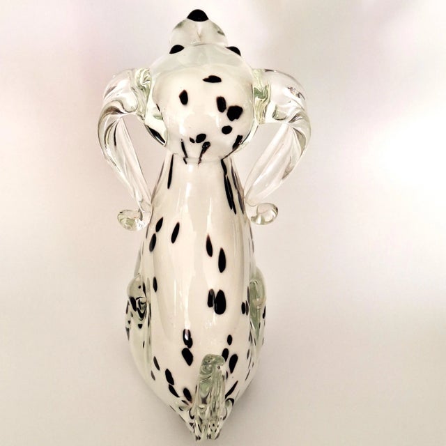 Late 20th Century Dalmatian Dog Figurine Murano Style Art Glass Decor For Sale - Image 10 of 14