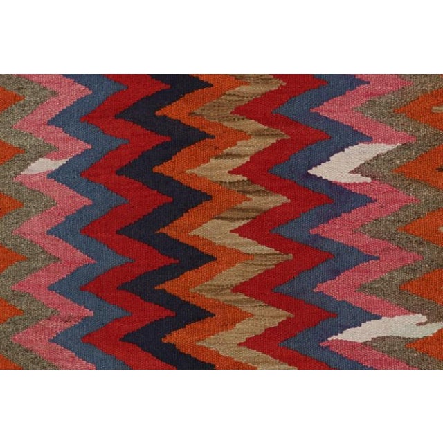 Vintage Shahsavan Persian Kilim With Vibrant Chevron Patterns by Rug & Kilim For Sale In New York - Image 6 of 7