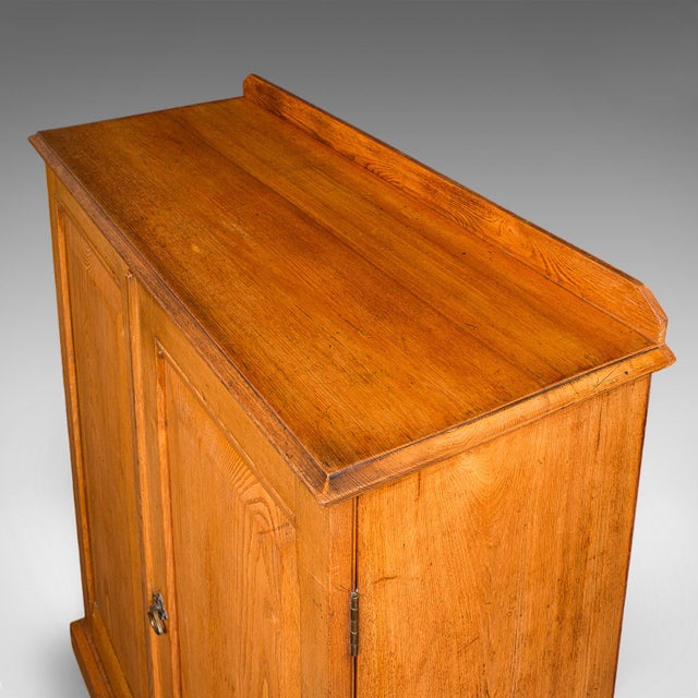 Brown Tall Antique Side Cabinet, English, Ash, Book Cupboard, Hall, Lounge, Victorian For Sale - Image 8 of 10
