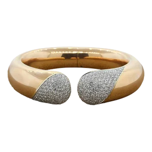 Large Diamond Gold Cuff Bracelet