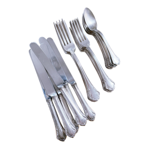 1900s Service for 6 Silver Plated Flatware From the San Marcos Hotel Santa Barbara Ca - 24pcs