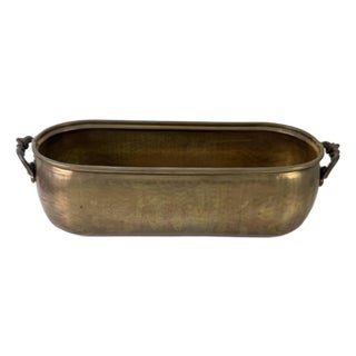 Large Oval Italian Brass Planter, 1950s For Sale