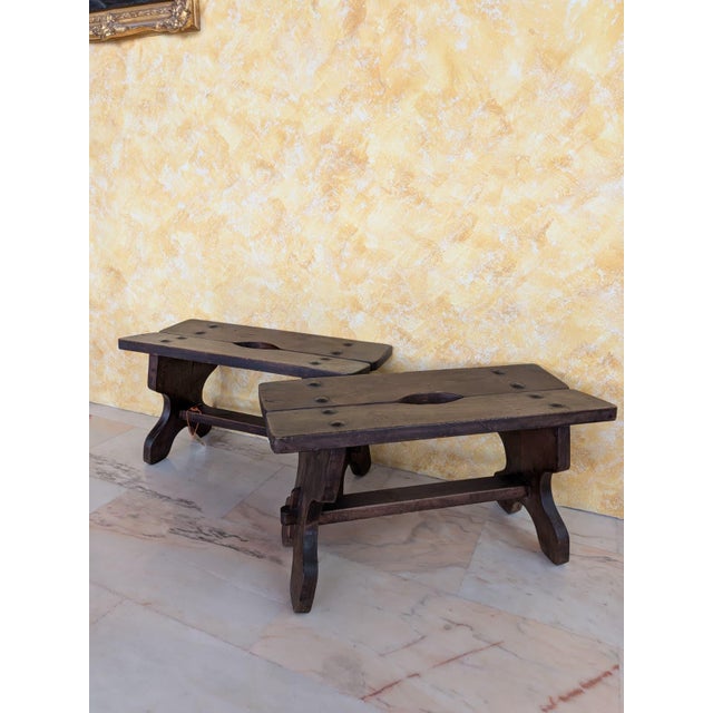 Mid-Century Rustic Benches, 1950, Set of 2 For Sale - Image 12 of 13