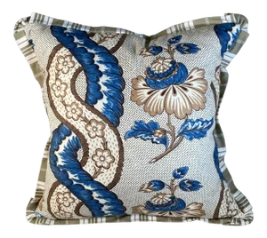 Vintage Printed Linen Floral Pillow