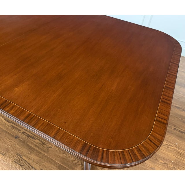 Traditional Banded Mahogany Dining Table by Leighton Hall - Showroom Sample For Sale In Atlanta - Image 6 of 18
