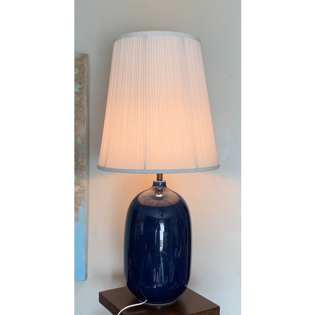 1960 S Gigantic Mid Century Modern Cobalt Blue Ceramic Table Lamp