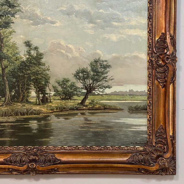 Framed Oil Painting on Canvas by George Roelandt For Sale - Image 9 of 15