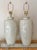 Cream Pair of Casual Lamps of California 1988 Etched Post Modern Ceramic Lamps For Sale - Image 8 of 12