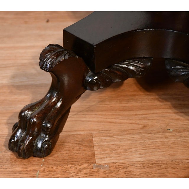 1910s Antique American Empire Solid Mahogany Flip-Top Game Table / Console Table For Sale - Image 18 of 18