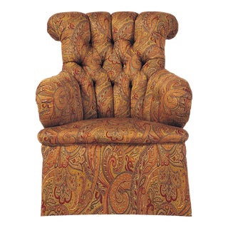 Hand Tufted , Masterfully Tailored Wellington Chair For Sale