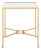 Tauri Metal Square Accent Table in Brass with White Marble Top For Sale