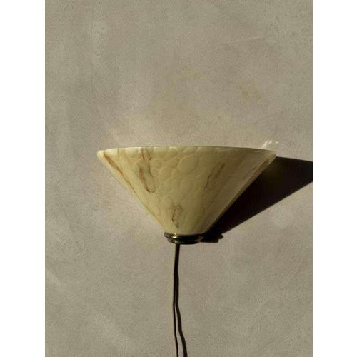 Mid-Century Modern Wall Lamp in Marbled Glass and Brass, 1970s For Sale - Image 9 of 12