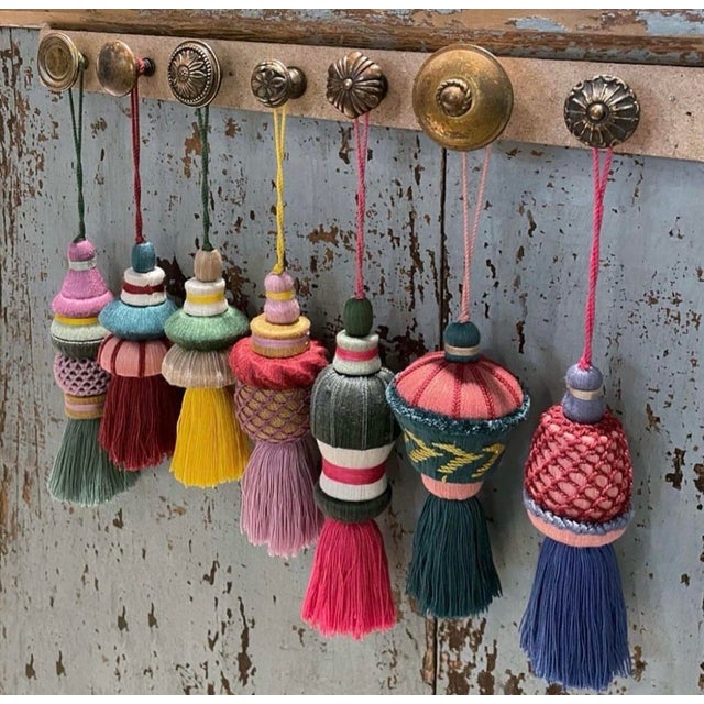 Sol Red Violet Cotton Tassel by Miho For Sale - Image 4 of 5