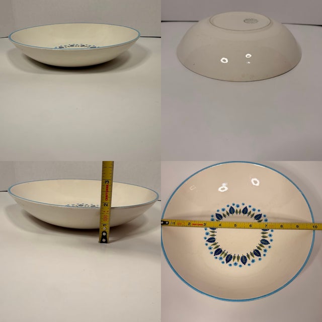 Mid-Century Modern Marcrest Swiss Alpine 1950 Vintage Mid Century Modern Retro Usa Floral Pasta Serving Bowl 10" For Sale - Image 3 of 8