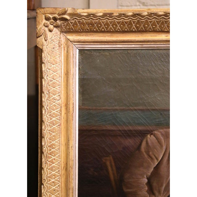 Late 19th Century 19th Century Belgian Genre Oil Painting by Alex De Andreis in Giltwood Frame For Sale - Image 5 of 11