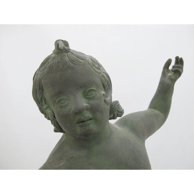 Cherub Putto With Dolphin Amr Pompeii Fountain Replica Composite Statue For Sale - Image 10 of 13