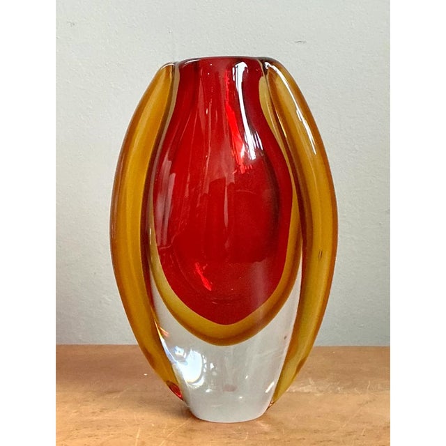 Vintage Murano Sommerso Glass Vase For Sale - Image 12 of 12