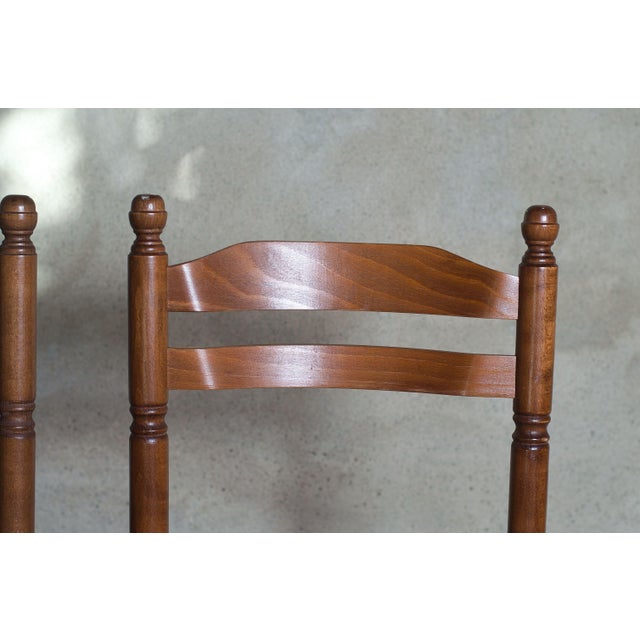 Antique French Country Dining Chairs Rush Seats, 1960s, Set of 5 For Sale - Image 10 of 11