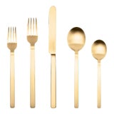 Mepra Stile 20-Piece Flatware Set, Ice Oro For Sale