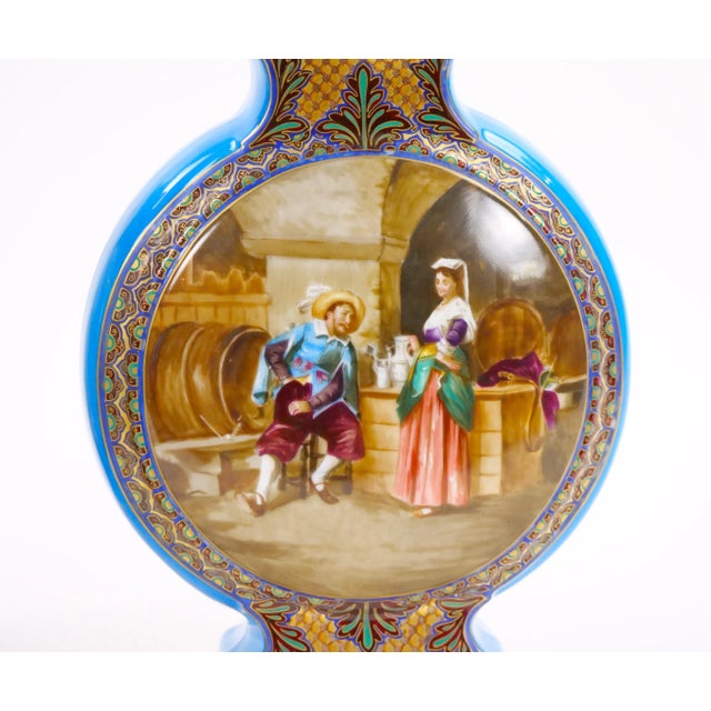 19th Century French Hand Painted / Decorated Porcelain Vases For Sale - Image 4 of 12