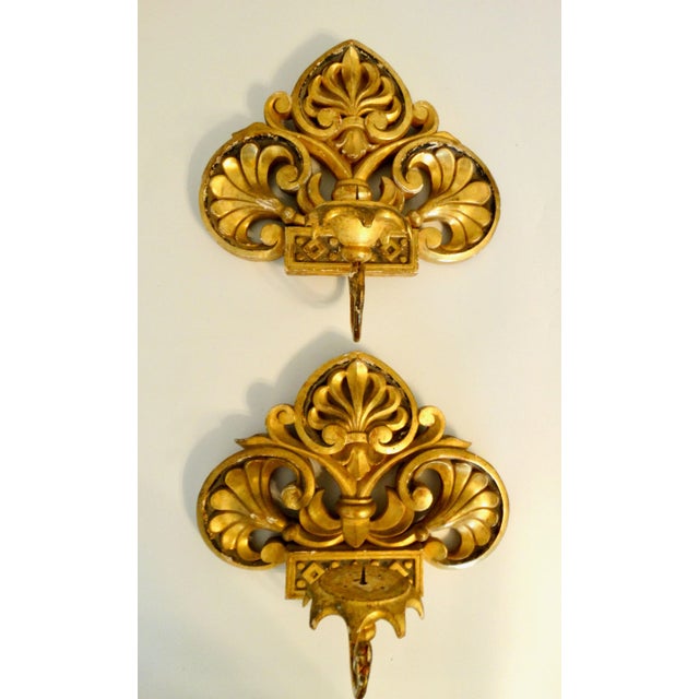 19th-Century Italian Gilt Candle Sconces, a Pair For Sale - Image 12 of 12