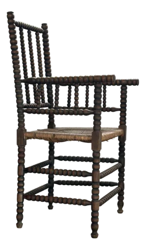 Antique Dutch Jacobean Style Bobbin Armchair, 1890s