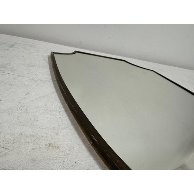 Italian Brass Shield Shape Mirror, 1950s For Sale - Image 9 of 15