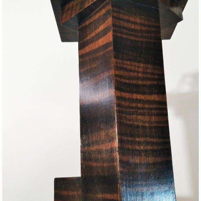 Vintage Art Deco Skyscraper Shaped Lamp in Wood and Opal Glass, 1920s For Sale - Image 4 of 18