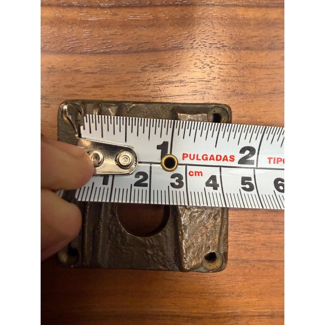 1970s Brutalist German Solid Bronze Door Handle Keyhole For Sale - Image 11 of 15