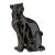 Vintage Large Black Glazed Ceramic Panther Sculpture 22" For Sale