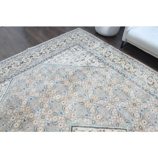 1970s 1970s Vintage Persian Handmade Wool Cotton Brown Area Rug For Sale - Image 5 of 11