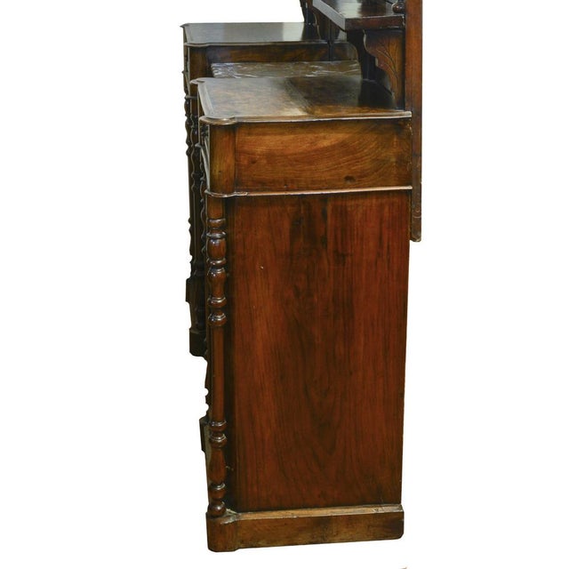 Wood Servant Sideboard in Walnut Inlaid with France Mirror, 1850s For Sale - Image 7 of 18
