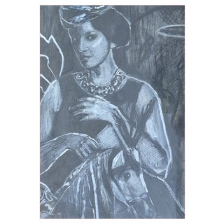 Zofia Misiak, Marusha and a Horse, 2020, Gouache and Ink on Paper For Sale