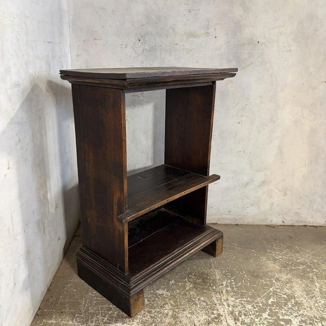 Arts & Crafts Style Oak Open Shelving Side Table For Sale - Image 4 of 7