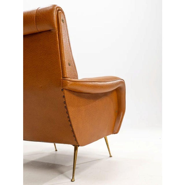 Copper Italian Armchair in the style of Lady by Marco Zanuso for Arflex,1950s For Sale - Image 8 of 10
