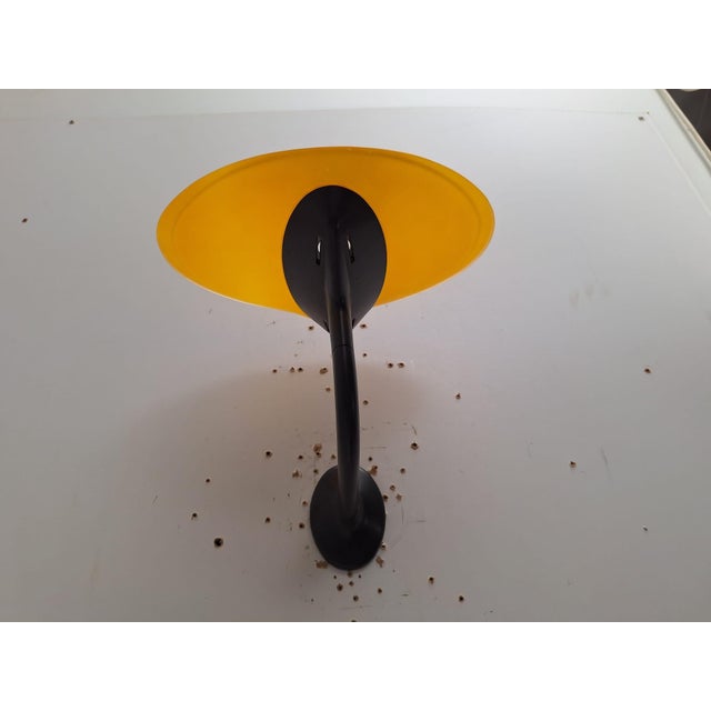 Postmodern Wall Lamps in Red and Yellow Satin Glass with Black Lacquered Metal Structure, Italy, 1980, Set of 2 For Sale - Image 11 of 17