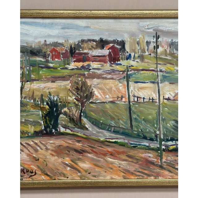 Alexander Roos, Landscape, 1950s, Oil Painting on Panel, Framed For Sale - Image 10 of 18