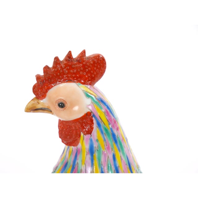 Purple Pair of Antique Chinese Export Porcelain Roosters For Sale - Image 8 of 12