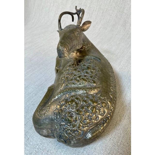 19th Century Cambodian Reclining Stag Betel Box For Sale In Washington DC - Image 6 of 9