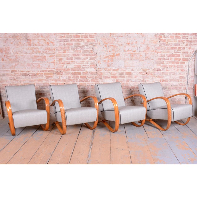 This set of four armchairs is an absolute icon of central european interwar design and one of the most sought-after...