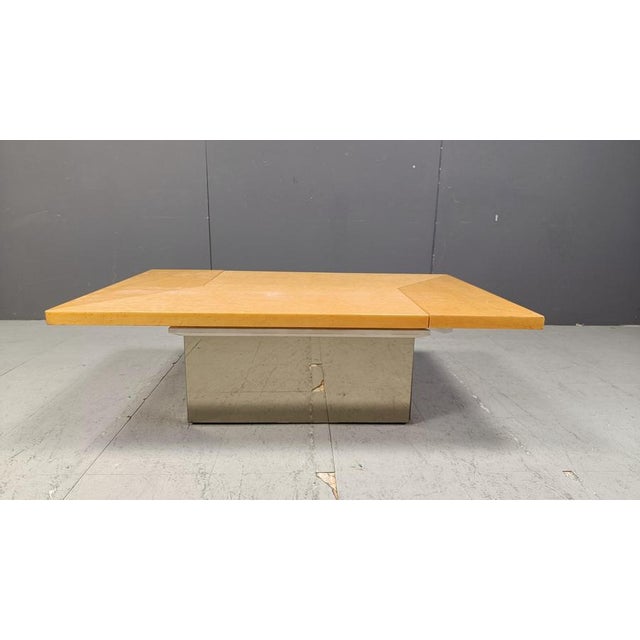 Vintage Ash Coffee Table attributed to Paul Michel, 1970s For Sale - Image 4 of 18
