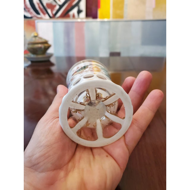 Mid 19th Century Antique Moser Bohemian Glass Enamel Bird Goblet For Sale - Image 5 of 6