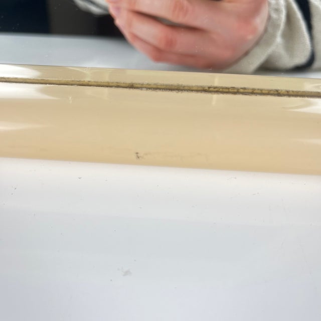 Cream Square Cream Plastic Mirror with Rounded Edges, 1970s-1980s For Sale - Image 8 of 12