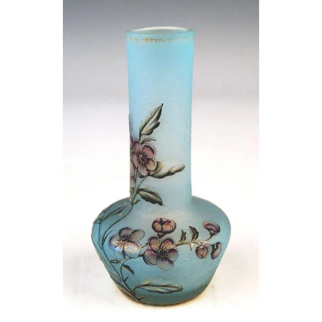 Art Nouveau Vase with Blossom on Stems Decor from Daum Nancy, Lorraine, France, 1900s For Sale - Image 5 of 8