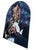Large 12-foot tall artwork portrait of Louis Armstrong oil painted on a canvas fixed to a wood folding screen featuring a...