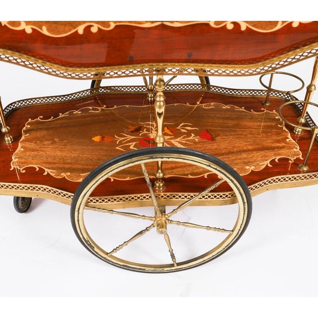 Mid-Century Italian Marquetry Drinks Trolley, Sorrento, 1960s For Sale - Image 18 of 18