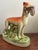 1980s Chinese export whippet dog holding fish, made after the Staffordshire style. Handsome and commanding. Please see...