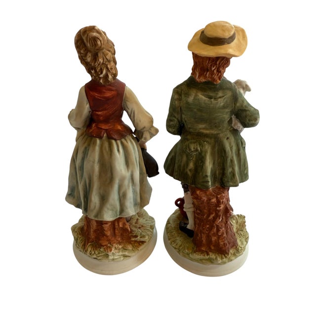 Late 20th Century Girl and Boy Holding Sheep 8259 by Andrea by Sadek - Set of 2 For Sale - Image 4 of 6