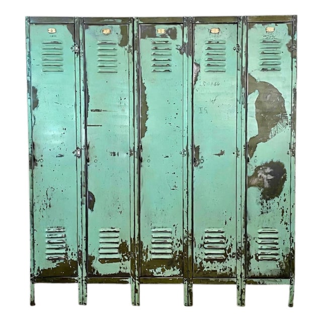 1960s Green Distressed Lockers For Sale