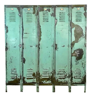 1960s Green Distressed Lockers